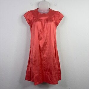 Calypso Christiane Celle Silk Dress Coral Cap Sleeve Boho Coastal Quiet Luxury